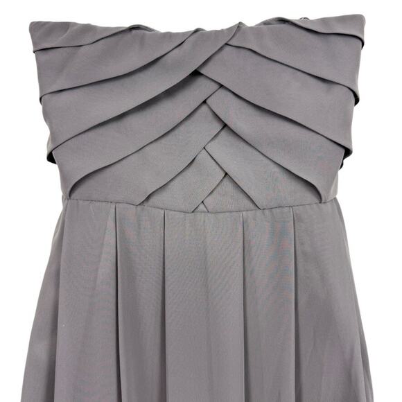 Morgan & Co Y2K Formal Pleated Strapless Prom Dress Party Gray Whimsigoth 1/ 2 - Picture 13 of 16